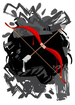 Ancient arrow graffiti. Abstract modern street art decoration performed in .. Stock Illustration