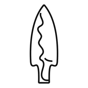 Ancient arrowhead with wavy lines representing power and accuracy Stock Illustration