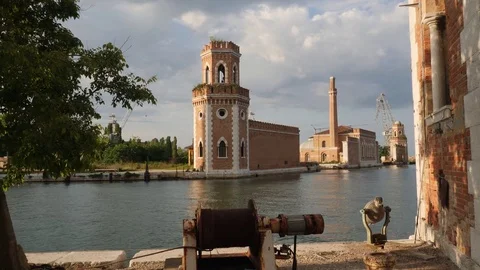 Ancient Arsenal in Venice Stock Footage 76216638