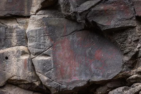 Ancient art in eastern Oregon Stock Photos