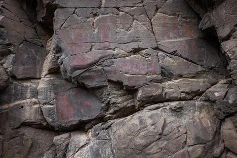 Ancient art in eastern Oregon Stock Photos
