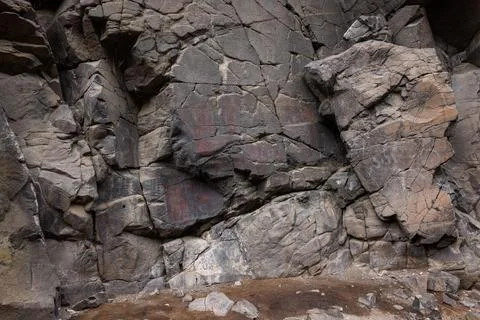 Ancient art in eastern Oregon Stock Photos