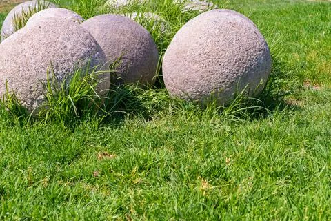 Ancient artillery kernels Stock Photos