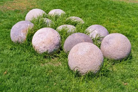 Ancient artillery kernels Stock Photos