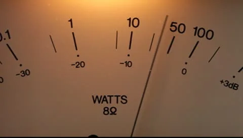 Ancient audio Vu meter. Front view Stock Footage 8952139