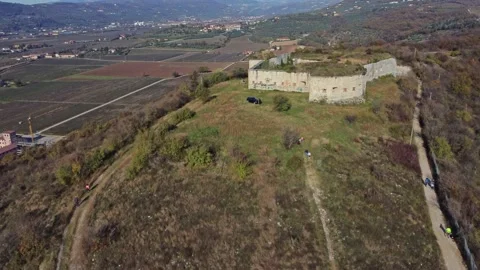 Ancient Austrian fortification abandoned Stock Footage 143832436