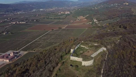 Ancient Austrian fortification abandoned Stock Footage 143839358