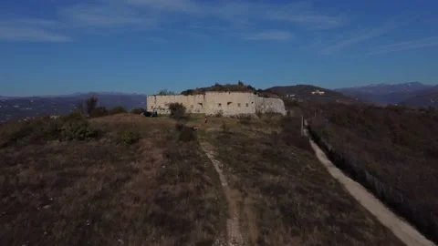 Ancient Austrian fortification abandoned Stock Footage 143842237