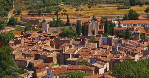 The ancient, authentic town of Aups in Provence, France, with traditional Stock Footage 328100977