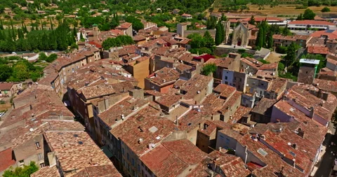 The ancient, authentic town of Aups in Provence, France, with traditional Stock Footage 328103633