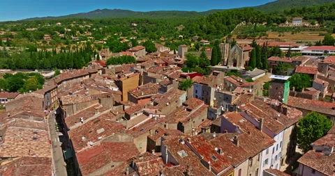 The ancient, authentic town of Aups in Provence, France, with traditional Stock Footage 328103893