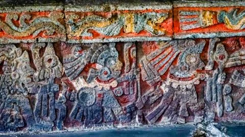 Ancient Aztec Eagle Warriors Palace Templo Mayor Mexico City Mexico Stock Photos