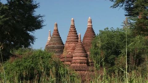 Ancient Bagan Temples, Myanmar Stock Footage 74099898