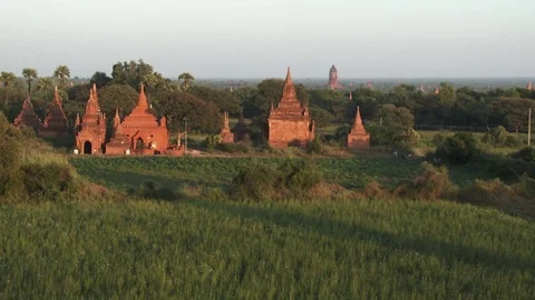 Ancient Bagan Temples, Myanmar Stock Footage 74100017