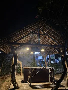 Ancient bali gazebo Stock Photos