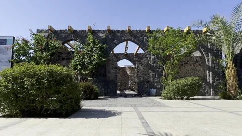 Ancient Bani Anif Mosque Ruins and Gardens Stock Footage 331832151