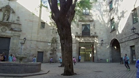 Ancient Barcelona, Gothic Quarter. Stock Footage 85643546