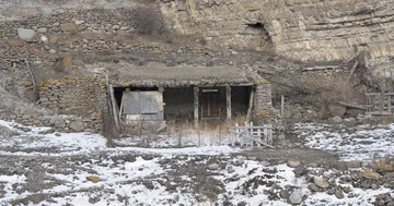Ancient barn in the mountains Stock Footage 85726189