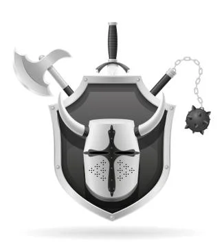 Ancient battle weapons stock vector illustration Stock Illustration