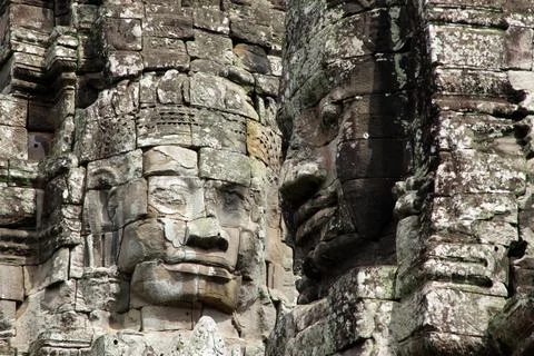 Ancient Bayon Hindu Ruins Angkor Thom Cambodia Stock Photos