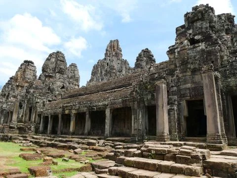 Ancient Bayon temple Stock Photos