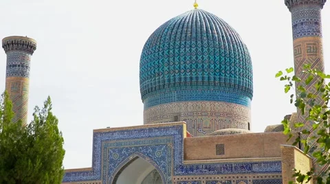 Ancient Beautiful Complex in Samarkand Stock Footage 64711824