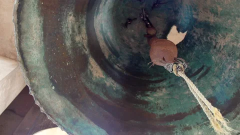 ANCIENT BELL IN MONASTERY Stock Footage 233210407