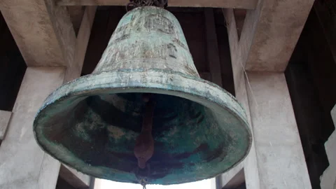 ANCIENT BELL IN MONASTERY Stock Footage 233210416