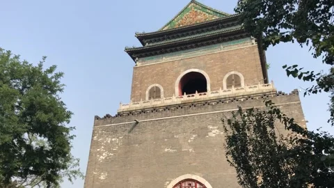 Ancient Bell Tower of Beijing historic landmark 库存影片 341401157