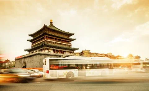 Ancient bell tower of Xi'an Stock Photos