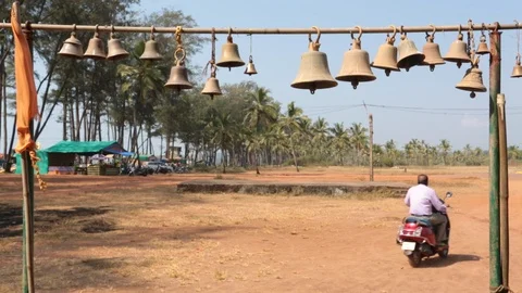 Ancient Bells on a temple Stock Footage 86240672