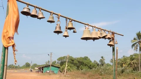 Ancient Bells on a temple Stock Footage 86241359
