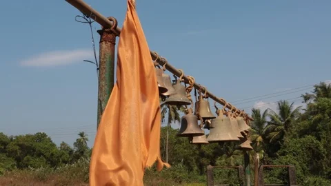 Ancient Bells on a temple Stock Footage 86243019