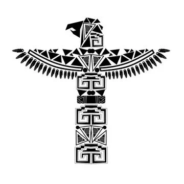 Ancient black totem Stock Illustration