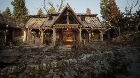 Ancient blacksmith's workshop in the village. Background of a forge. Stock Footage 226984369
