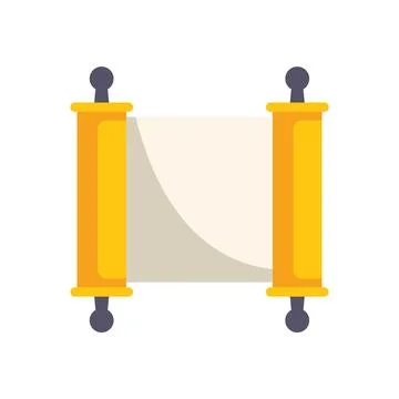 Ancient blank scroll with golden handles is waiting to be filled with text Illustrazione stock