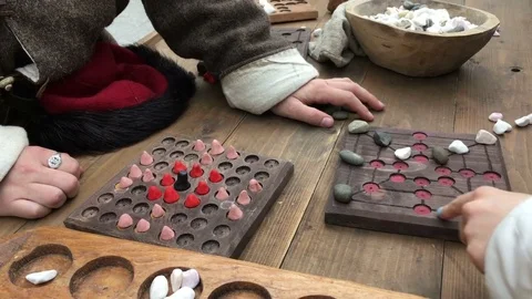 Ancient board game Stock Footage 77092241