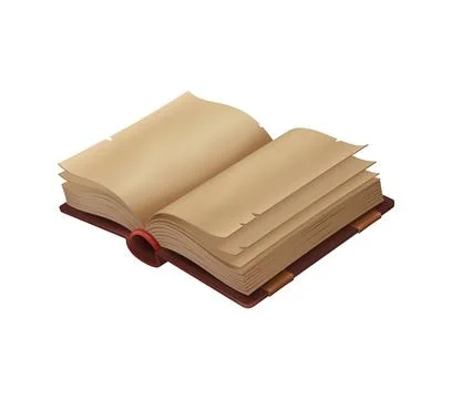 Ancient book for game with open old paper pages Stock Illustration