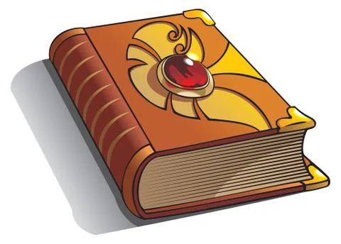 Ancient book with gem on cover Stock Illustration