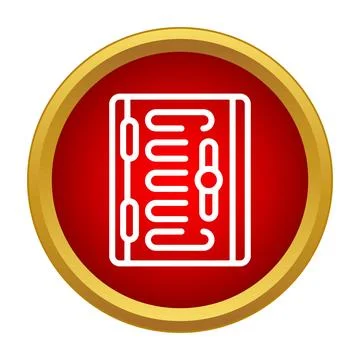 Ancient book knowledge icon red gold circle Stock Illustration