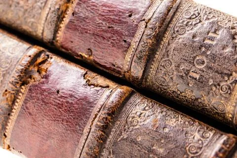 Ancient book spines Stock Photos