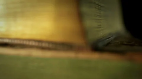 Ancient books in a bookshelf Stock Footage 37876059