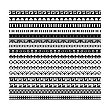 Ancient border frame icon, divider horizontal line vector shape icon for de.. Stockillustratie