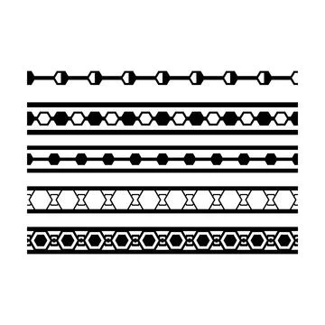Ancient border frame icon, pattern divider horizontal line vector shape ico.. 스톡 일러스트