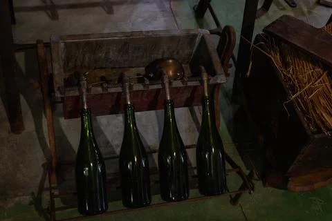 Ancient bottling process Stock Photos