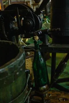 Ancient bottling process Stock Photos