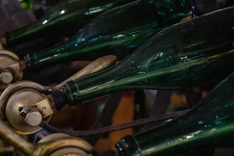 Ancient bottling process Stock Photos