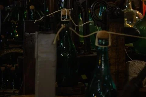 Ancient bottling process Stock Photos