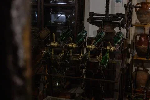 Ancient bottling process Stock Photos