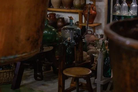 Ancient bottling process Stock Photos